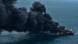 चीनी मालवाहक पोत में लगी आग (सांकेतिक तस्वीर)- India TV Hindi